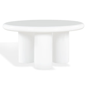 Safavieh Lollita Round Concrete Coffee Table With High Gloss Finish - Modern Elegance For Your Living Space White Cast Gfrc Concrete ,High Gloss Finish Sfv2623b-2bx
