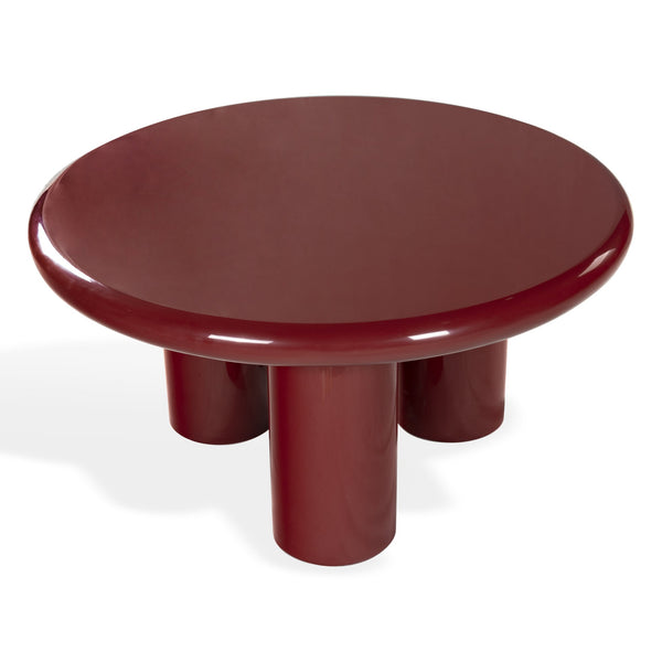 Safavieh Lollita Round Concrete Coffee Table With High Gloss Finish - Modern Elegance For Your Living Space Red Cast Gfrc Concrete ,High Gloss Finish Sfv2623c-2bx