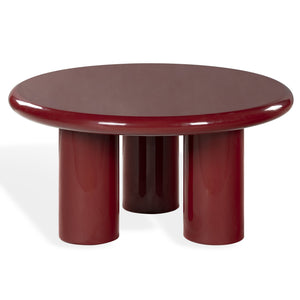 Safavieh Lollita Round Concrete Coffee Table With High Gloss Finish - Modern Elegance For Your Living Space Red Cast Gfrc Concrete ,High Gloss Finish Sfv2623c-2bx