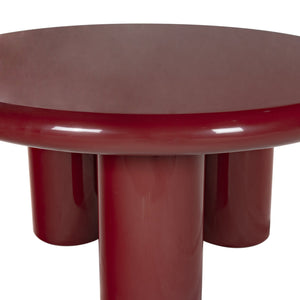 Safavieh Lollita Round Concrete Coffee Table With High Gloss Finish - Modern Elegance For Your Living Space Red Cast Gfrc Concrete ,High Gloss Finish Sfv2623c-2bx