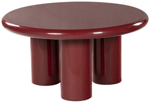 Safavieh Lollita Round Concrete Coffee Table With High Gloss Finish - Modern Elegance For Your Living Space Red Cast Gfrc Concrete ,High Gloss Finish Sfv2623c-2bx