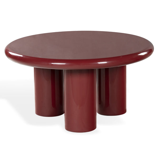 Safavieh Lollita Round Concrete Coffee Table With High Gloss Finish - Modern Elegance For Your Living Space Red Cast Gfrc Concrete ,High Gloss Finish Sfv2623c-2bx
