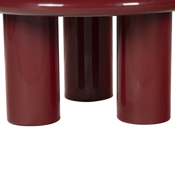 Safavieh Lollita Round Concrete Coffee Table With High Gloss Finish - Modern Elegance For Your Living Space Red Cast Gfrc Concrete ,High Gloss Finish Sfv2623c-2bx