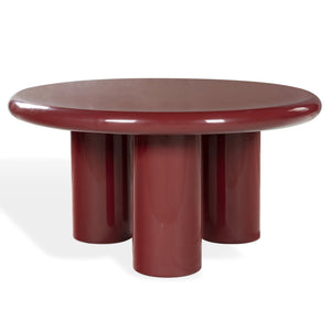 Safavieh Lollita Round Concrete Coffee Table With High Gloss Finish - Modern Elegance For Your Living Space Red Cast Gfrc Concrete ,High Gloss Finish Sfv2623c-2bx