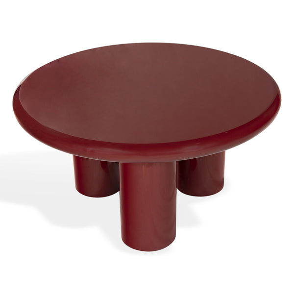 Safavieh Lollita Round Concrete Coffee Table With High Gloss Finish - Modern Elegance For Your Living Space Red Cast Gfrc Concrete ,High Gloss Finish Sfv2623c-2bx