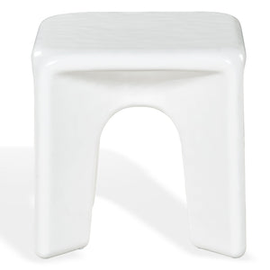 Mayalin Square High Gloss Accent Table — Compact 22" Gfrc Concrete Side Table For Modern Spaces
