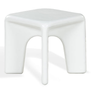 Mayalin Square High Gloss Accent Table — Compact 22" Gfrc Concrete Side Table For Modern Spaces