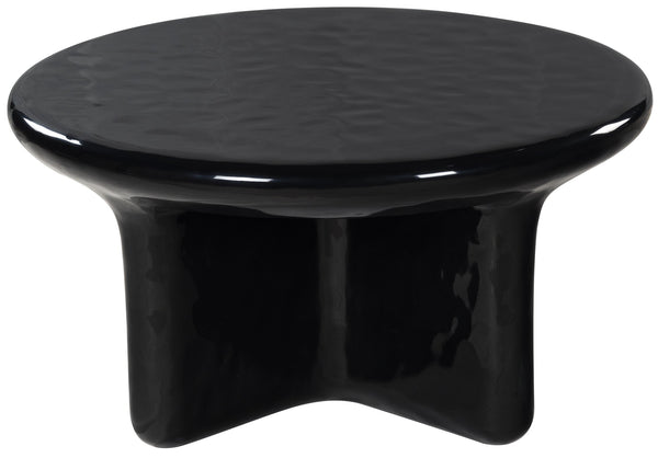 Tressarose Round High-Gloss Gfrc Coffee Table, Durable Modern Cast Concrete Accent For Living Rooms