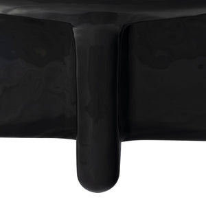 Tressarose Round High-Gloss Gfrc Coffee Table, Durable Modern Cast Concrete Accent For Living Rooms