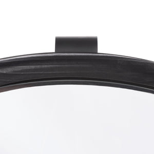 Safavieh TYRESE Round Coffee Table - Modern Black Metal Frame with Clear Glass Top & Wooden Shelf for Storage SFV3005A