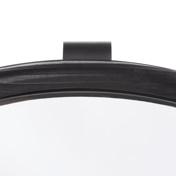 Safavieh TYRESE Round Coffee Table - Modern Black Metal Frame with Clear Glass Top & Wooden Shelf for Storage SFV3005A