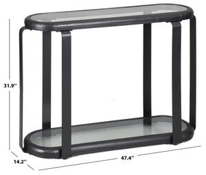 Safavieh Tyrese Metal And Glass Console Table - Elegant Black Frame & Clear Top For Modern Living Spaces Black ,Clear 20% Metal,41% Glass,39% Wood Sfv3006a