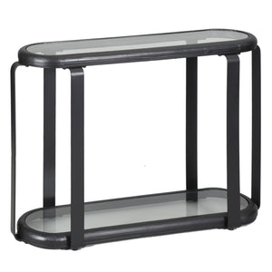 Safavieh Tyrese Metal And Glass Console Table - Elegant Black Frame & Clear Top For Modern Living Spaces Black ,Clear 20% Metal,41% Glass,39% Wood Sfv3006a