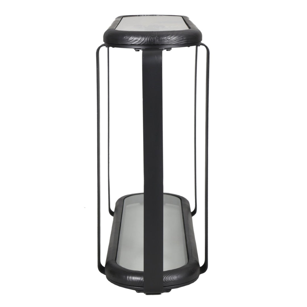 Safavieh TYRESE Console Table - Elegant Black Metal & Clear Glass Design for Modern Living Spaces & Entryways SFV3006A