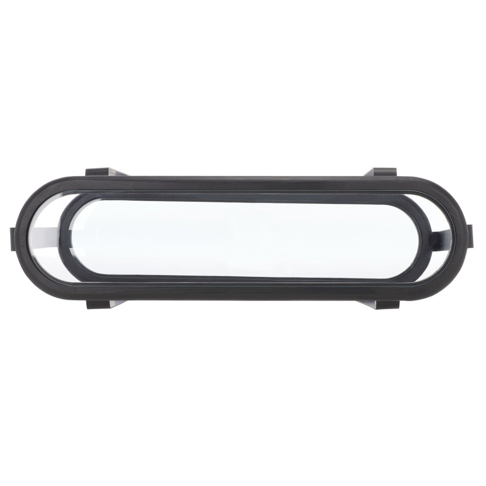 Safavieh TYRESE Console Table - Elegant Black Metal & Clear Glass Design for Modern Living Spaces & Entryways SFV3006A