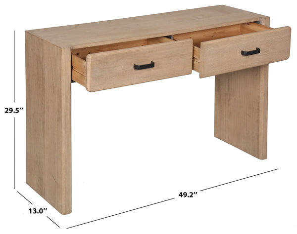Safavieh Wynnrosa 2 Drawer Wood Console Table - Elegant Design With Dual Storage Drawers For Home Decor Natural 1% Metal,34% Cork Veneer,36% Wood,29% Manufactured Wood Sfv3007a