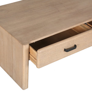 Safavieh Wynnrosa 2 Drawer Wood Coffee Table - Elegant Centerpiece For Stylish Living Spaces And Versatile Use Natural 1% Metal,35% Cork Veneer,38% Wood,26% Manufactured Wood Sfv3008a