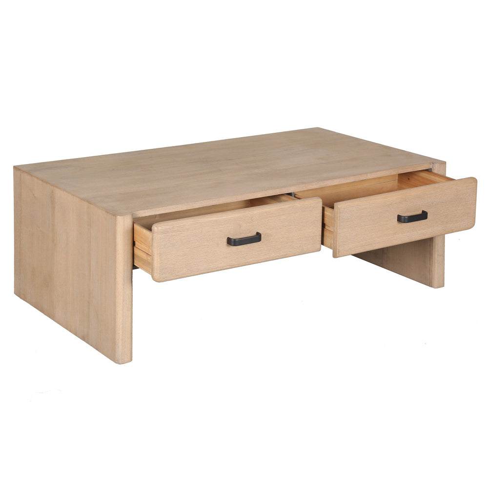 Safavieh Wynnrosa 2 Drawer Wood Coffee Table - Elegant Centerpiece For Stylish Living Spaces And Versatile Use Natural 1% Metal,35% Cork Veneer,38% Wood,26% Manufactured Wood Sfv3008a