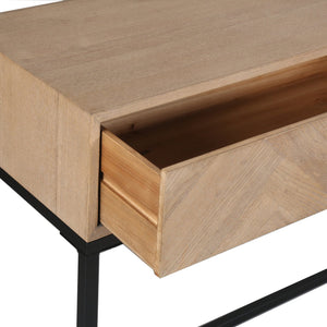 Safavieh Sherriandra 2 Drawer Console Table - Elegant Wood & Metal Design For Stylish Living Spaces Natural ,Black 10% Metal,35% Cork Veneer,30% Wood,25% Manufactured Wood Sfv3010a