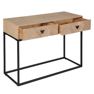 Safavieh Sherriandra 2 Drawer Console Table - Elegant Wood & Metal Design For Stylish Living Spaces Natural ,Black 10% Metal,35% Cork Veneer,30% Wood,25% Manufactured Wood Sfv3010a