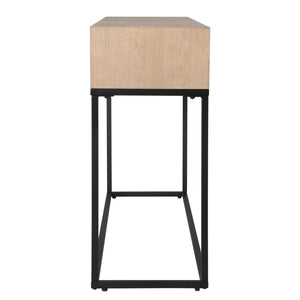 Safavieh Sherriandra 2 Drawer Console Table - Elegant Wood & Metal Design For Stylish Living Spaces Natural ,Black 10% Metal,35% Cork Veneer,30% Wood,25% Manufactured Wood Sfv3010a