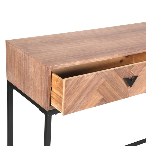 Safavieh Sherriandra 2 Drawer Console Table - Elegant Wood & Metal Design For Stylish Living Spaces Walnut ,Black 10% Metal,35% Cork Veneer,30% Wood,25% Manufactured Wood Sfv3010b