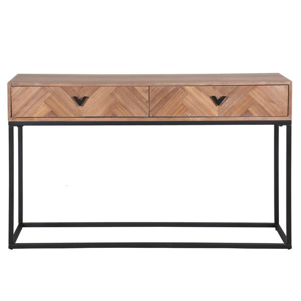 Safavieh Sherriandra 2 Drawer Console Table - Elegant Wood & Metal Design For Stylish Living Spaces Walnut ,Black 10% Metal,35% Cork Veneer,30% Wood,25% Manufactured Wood Sfv3010b