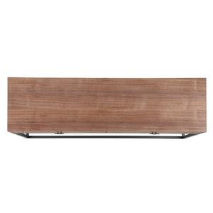 Safavieh Sherriandra 2 Drawer Console Table - Elegant Wood & Metal Design For Stylish Living Spaces Walnut ,Black 10% Metal,35% Cork Veneer,30% Wood,25% Manufactured Wood Sfv3010b