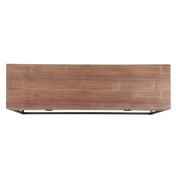 Safavieh Sherriandra 2 Drawer Console Table - Elegant Wood & Metal Design For Stylish Living Spaces Walnut ,Black 10% Metal,35% Cork Veneer,30% Wood,25% Manufactured Wood Sfv3010b