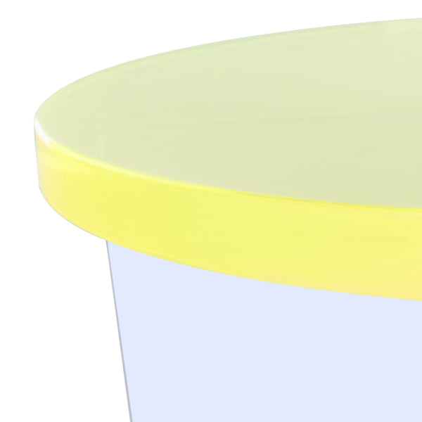 Safavieh Edwards Acrylic Accent Table Neon Yellow Acrylic, Acrylic Sfv3108C