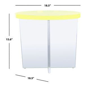 Safavieh Edwards Acrylic Accent Table Neon Yellow Acrylic, Acrylic Sfv3108C