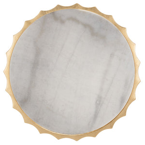Safavieh ELODIE Gold Side Table with Marble Top – Chic Modern Accent for Living Rooms & Bedrooms Decor SFV3540A