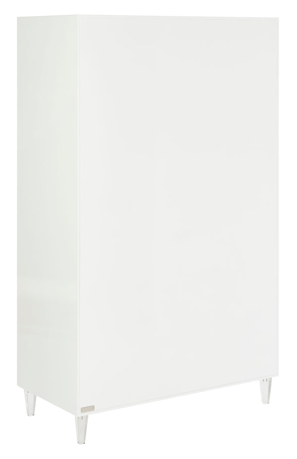 Safavieh Arcelia Acrylic Eglomise Cabinet White Antique Mirror ,Lucite ,Brass, Antique Mirror ,Lucite ,Brass Sfv3544A