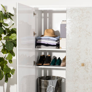 Safavieh Arcelia Acrylic Eglomise Cabinet White Antique Mirror ,Lucite ,Brass, Antique Mirror ,Lucite ,Brass Sfv3544A