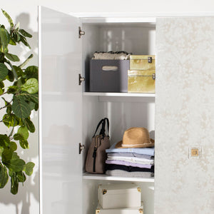 Safavieh Arcelia Acrylic Eglomise Cabinet White Antique Mirror ,Lucite ,Brass, Antique Mirror ,Lucite ,Brass Sfv3544A