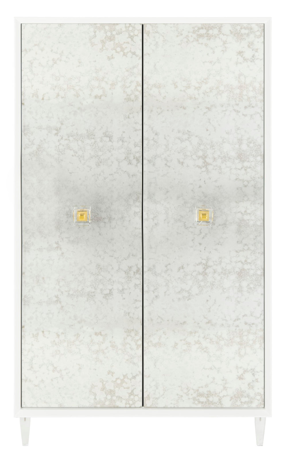 Safavieh Arcelia Acrylic Eglomise Cabinet White Antique Mirror ,Lucite ,Brass, Antique Mirror ,Lucite ,Brass Sfv3544A