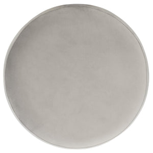 Safavieh ELSWORTH Velvet Ottoman with Sculptural Base - Luxurious Seating & Stylish Accent for Any Space Light Grey / Brass SFV3558E