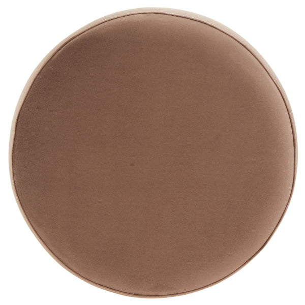 Safavieh Elsworth Luxurious Velvet Ottoman With Sculptural Base – Perfect For Seating Or Stylish Decor Brown ,Brass Wood ,Metal ,Fabric ,Foam Sfv3558f