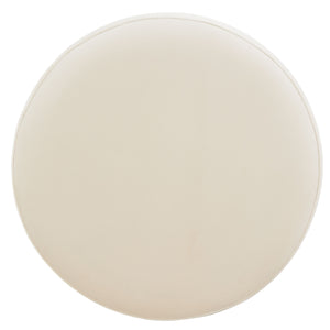 Safavieh Elsworth Luxurious Velvet Ottoman With Sculptural Base – Perfect For Seating Or Stylish Decor Cream ,Brass Wood ,Metal ,Fabric ,Foam Sfv3558g