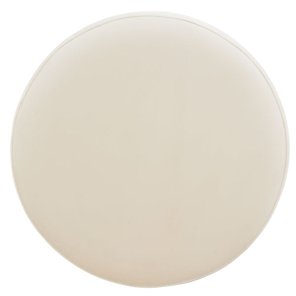 Safavieh Elsworth Luxurious Velvet Ottoman With Sculptural Base – Perfect For Seating Or Stylish Decor Cream ,Brass Wood ,Metal ,Fabric ,Foam Sfv3558g