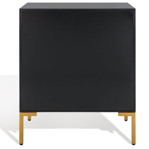 Safavieh Lucian 3-drawer Side Table In Black And Brass – Elegant Accent Piece For Modern Interiors Black ,Brass  Sfv3559a