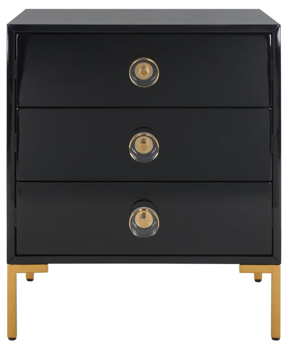 Safavieh Lucian 3-drawer Side Table In Black And Brass – Elegant Accent Piece For Modern Interiors Black ,Brass  Sfv3559a