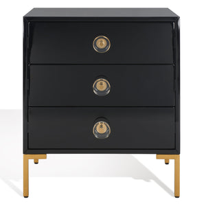 Safavieh Lucian 3-drawer Side Table In Black And Brass – Elegant Accent Piece For Modern Interiors Black ,Brass  Sfv3559a
