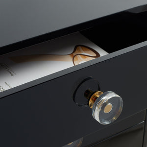 Safavieh Lucian 3-drawer Side Table In Black And Brass – Elegant Accent Piece For Modern Interiors Black ,Brass  Sfv3559a