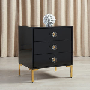 Safavieh Lucian 3-drawer Side Table In Black And Brass – Elegant Accent Piece For Modern Interiors Black ,Brass  Sfv3559a