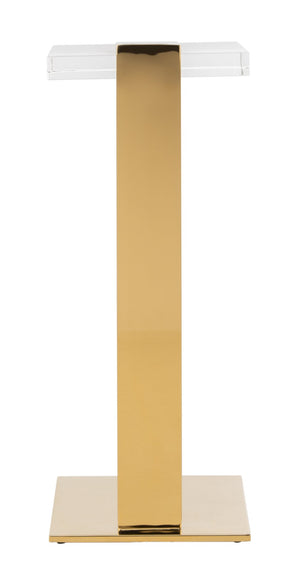 Safavieh MARS Chic Acrylic Drink Table - Clear Top & Gold Frame - Modern Minimalist Accent for Any Space SFV3563A