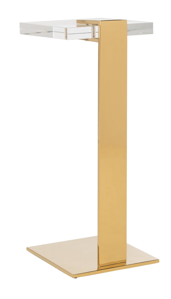 Safavieh MARS Chic Acrylic Drink Table - Clear Top & Gold Frame - Modern Minimalist Accent for Any Space SFV3563A