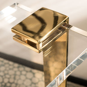 Safavieh MARS Chic Acrylic Drink Table - Clear Top & Gold Frame - Modern Minimalist Accent for Any Space SFV3563A