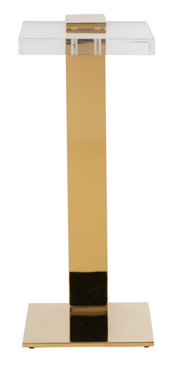 Safavieh MARS Chic Acrylic Drink Table - Clear Top & Gold Frame - Modern Minimalist Accent for Any Space SFV3563A