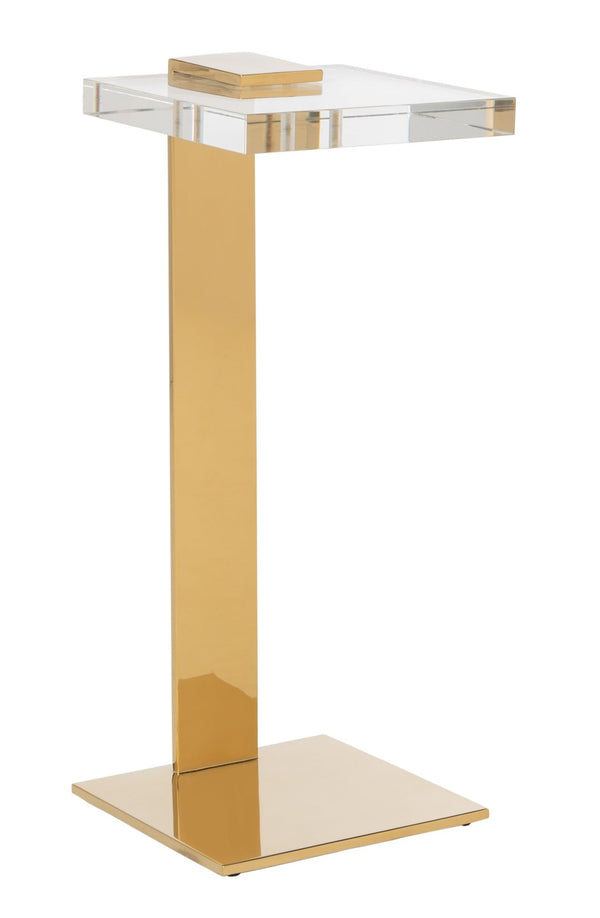 Safavieh MARS Chic Acrylic Drink Table - Clear Top & Gold Frame - Modern Minimalist Accent for Any Space SFV3563A